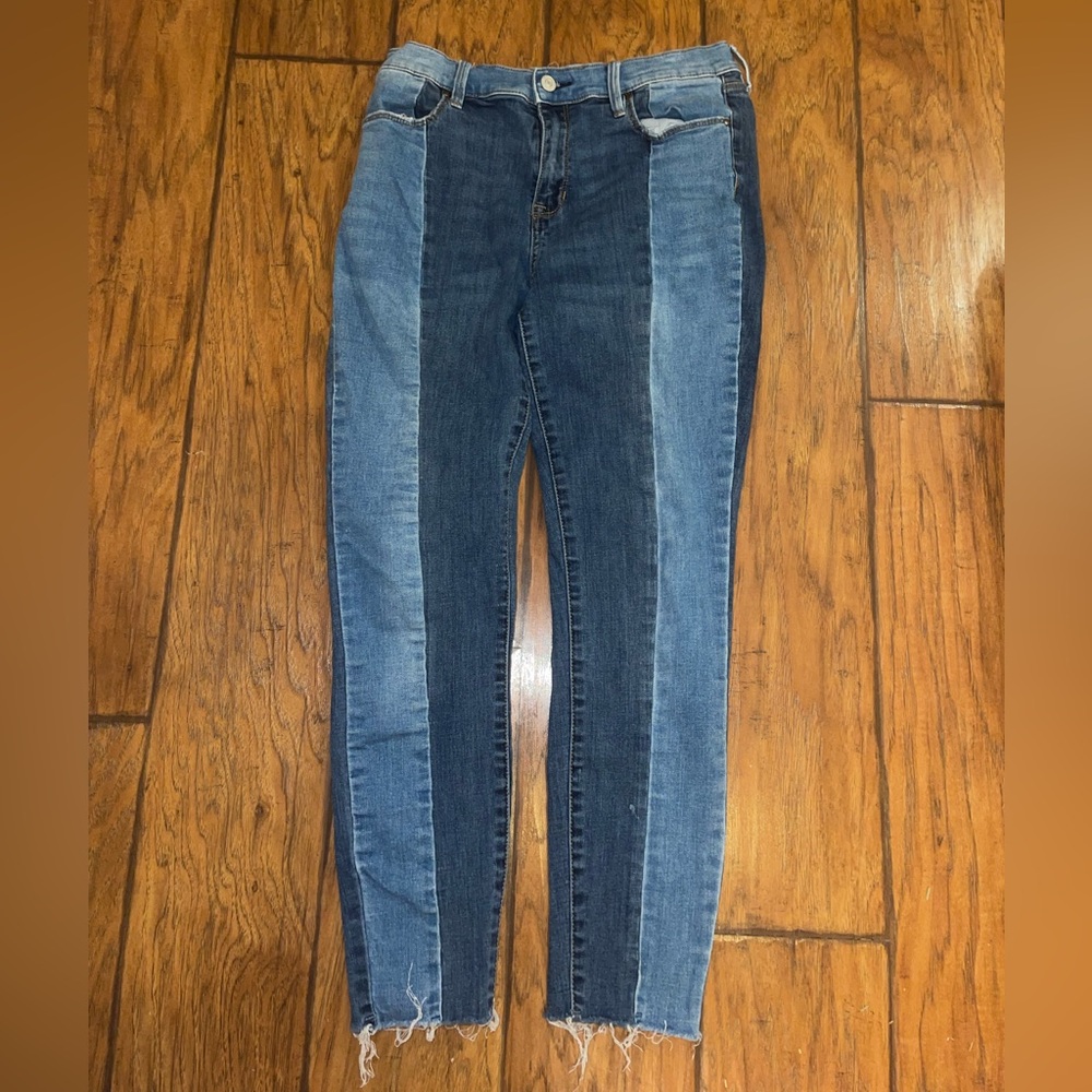 PacSun two tone denim high rise ankle jeggings jeans woman’s size 28